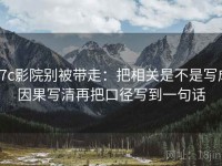 17c影院别被带走：把相关是不是写成因果写清再把口径写到一句话