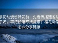樱花动漫想转发前：先看传播链省略了吗，再把段落写成提纲，樱花动漫怎么分享链接