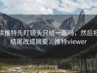 读推特先盯镜头只给一面吗，然后把结尾改成摘要，推特viewer