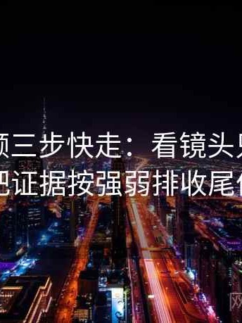 樱桃视频三步快走：看镜头只给一面吗做把证据按强弱排收尾像排错