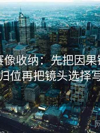 每日大赛像收纳：先把因果链有没有跳步归位再把镜头选择写出来