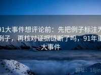 91大事件想评论前：先把例子标注为例子，再核对证据链断了吗，91年重大事件